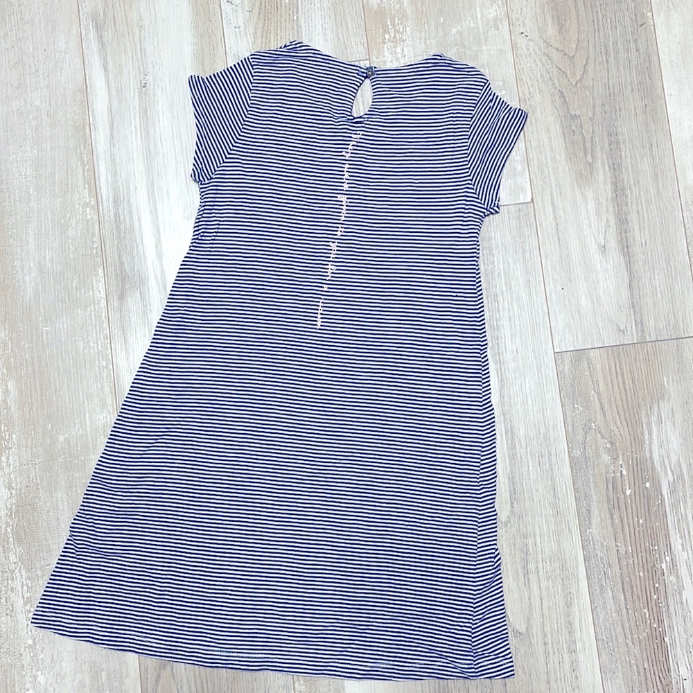 Girls dress with stripes and rose gold letters Size:8  128CM